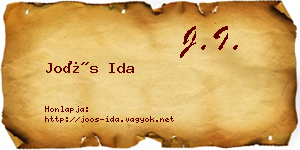 Joós Ida névjegykártya